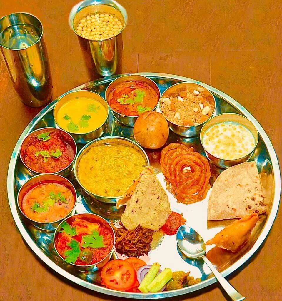 A Rajasthani thali laid out for lunch, Jaipur