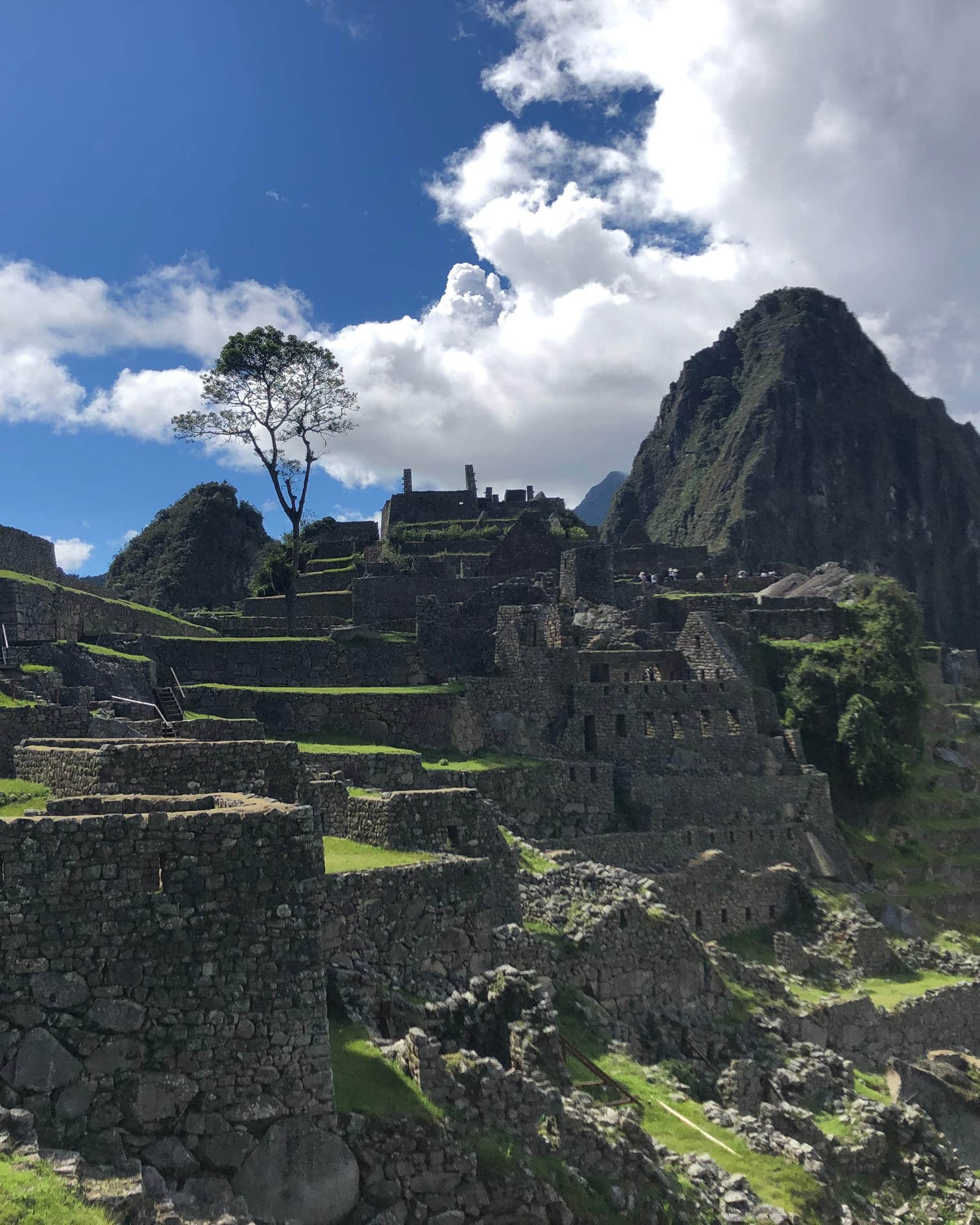 Machu Picchu under a big sky, Huayna Picchu behind